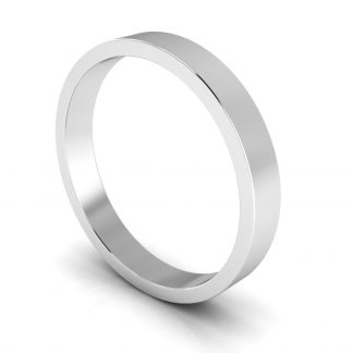 Platinum 950 3mm Flat Plain Unisex Wedding Ring