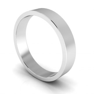 Platinum 950 4mm Flat Plain Unisex Wedding Ring