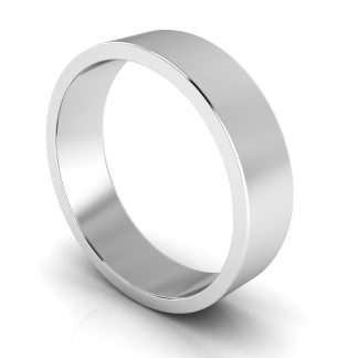 Platinum 950 5mm Flat Plain Unisex Wedding Ring