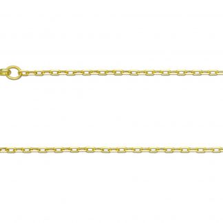 9ct Yellow Gold 1.5mm Unisex Diamond Cut Square Belcher Chain
