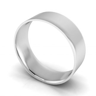 Platinum 950 8mm Flat Court Plain Unisex Wedding Ring